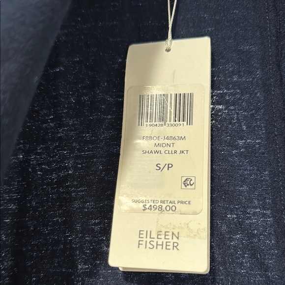 Eileen Fisher Deep Blue Shawl Collar Coat / Robe / House Coat - Picture 2 of 3